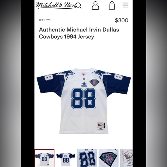 Authentic dallas cowboys Michael Irvin 75th anniversary throw back. - Picture 7 of 7